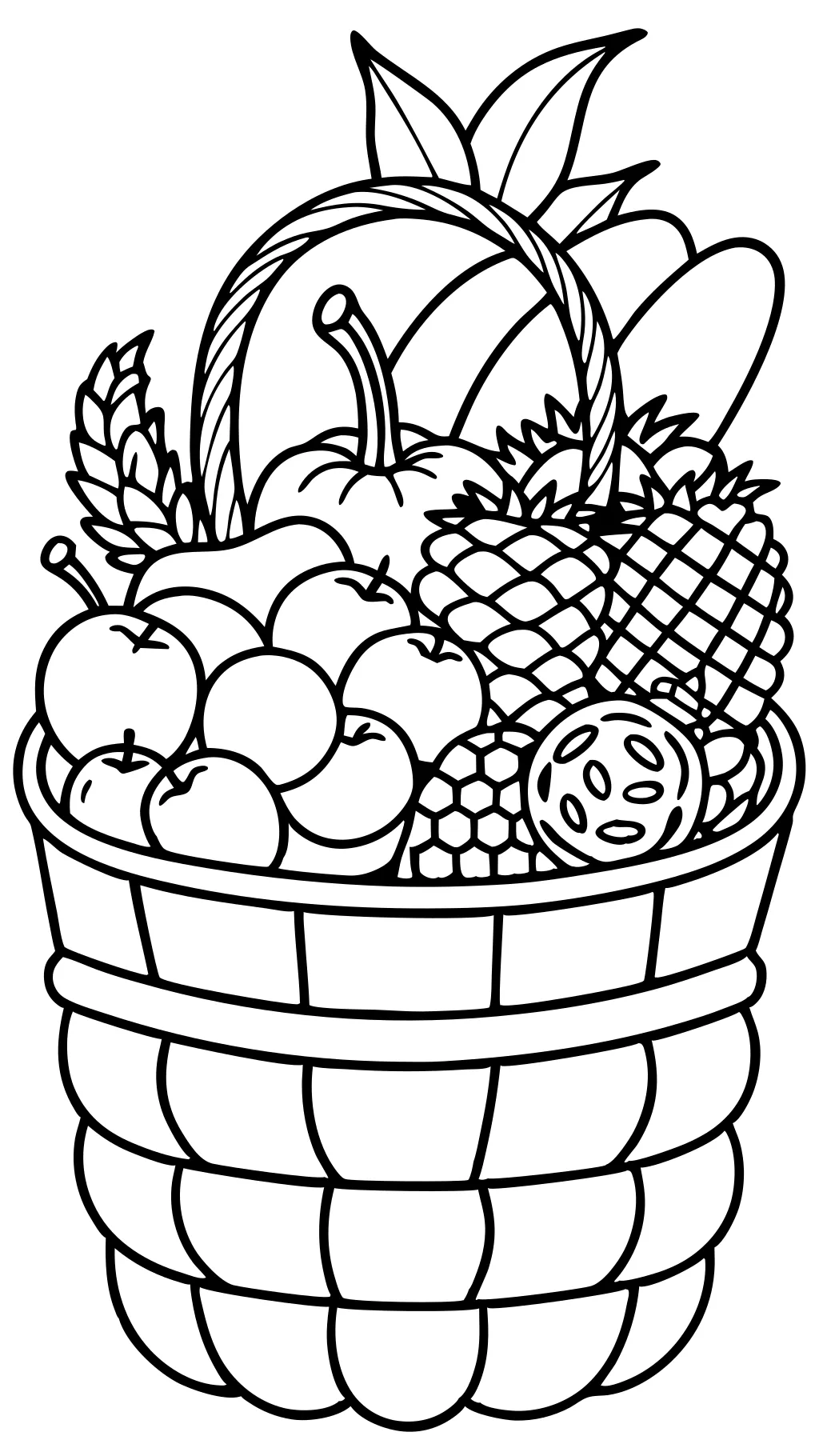 coloriage de panier de fruits